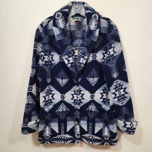 Vintage Lauren Ralph Lauren southwest print fleece button front jacket size M